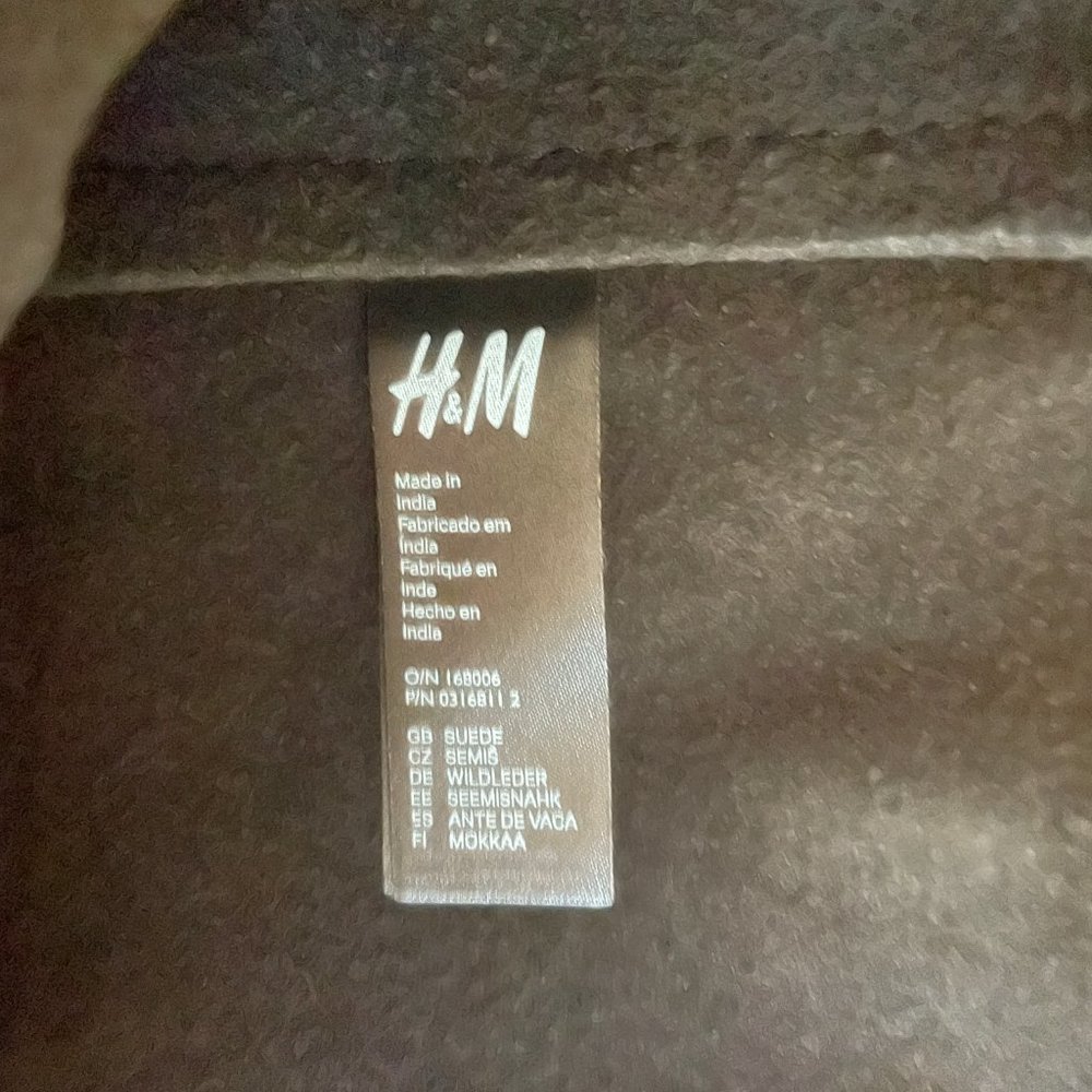 NWOT H&M black suede leather tote bag with fringe - Picture 6 of 6